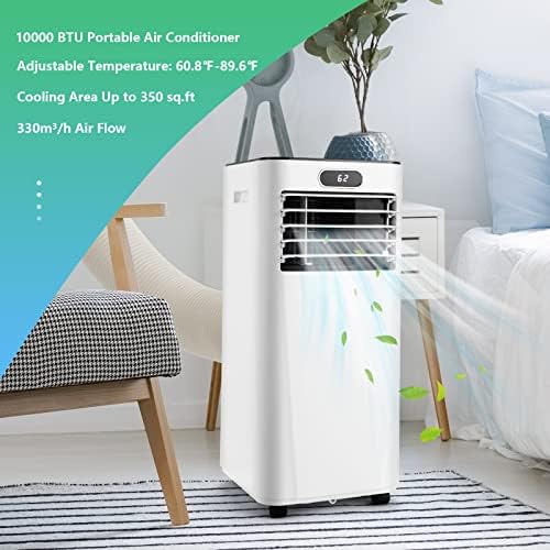 PETSITE Portable Air Conditioner, 3-in-1 AC Cooling Unit Dehumidifying, Fan & Air Cooler Function, Remote Control, Window Kit Included (10000BTU, White)