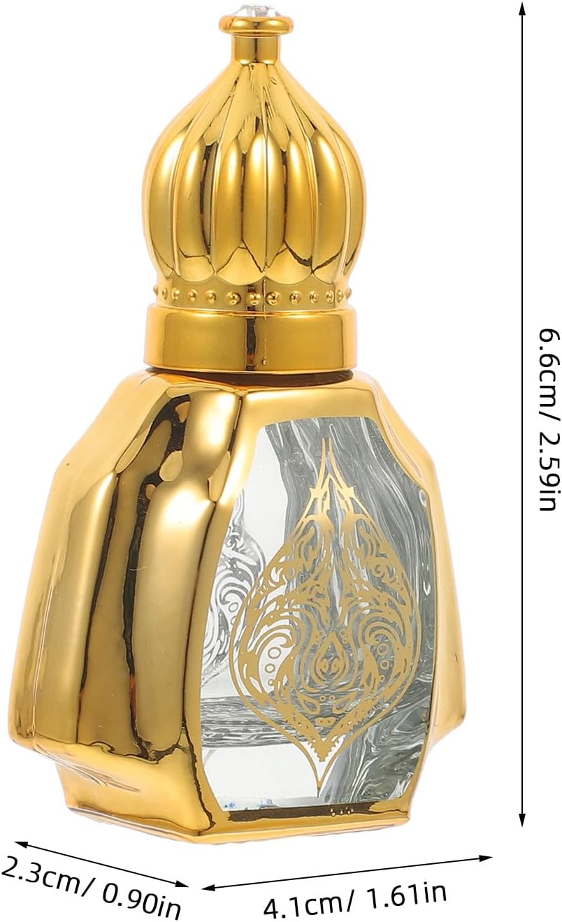 2pcs 10Ml Glass Roller Bottles for Perfume and Essential Oils, Portable Refillable Aroma Bottles with Gold Roller Balls, Household Cosmetic Accessory for Travel and Daily Use