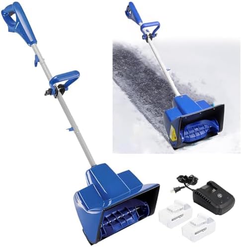 Electric Snow Shovel Cordless, Battery Powered Snow Thrower, Snow Blower with Adjustable Front Handle, Hand Held Snow Blower with Battery and Charger, Brushlessmotor
