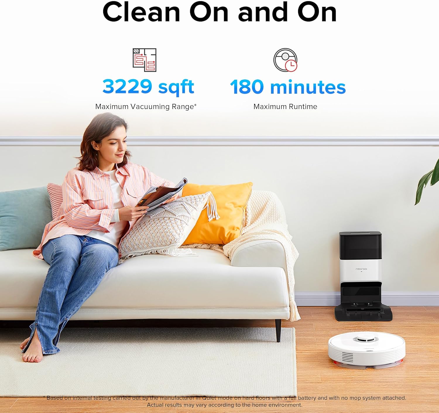 roborock Q7 Max+ Robot Vacuum and Mop with Auto-Empty Dock Pure, Hands-Free Cleaning for up to 7 Weeks, APP-Controlled Mopping, 4200Pa Suction, No-Mop&No-Go Zones, 180mins Runtime(Renewed)