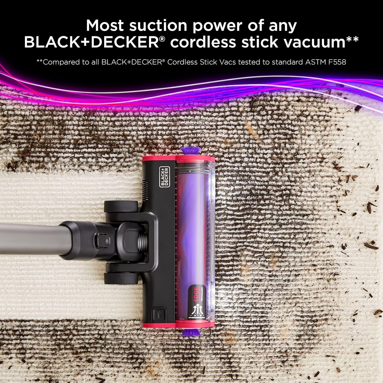 BLACK+DECKER Cordless Vacuum, Stick Vacuum Cordless for Hardwood Floor and Carpet, LED Floor Lights, Bagless, Lightweight Portable, Removable Floorhead, SUMMITSERIES (BHFEA640WG)