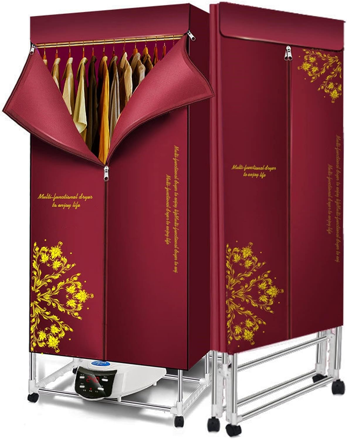 Foldable Clothes Airer Electric Clothes Dryer,Portable Silent Electric Warm Air Dryer with Timing & Remote Control,Clothes Drying Rack Machine for Home Cloth Drying,Large Capacity 15kg The New