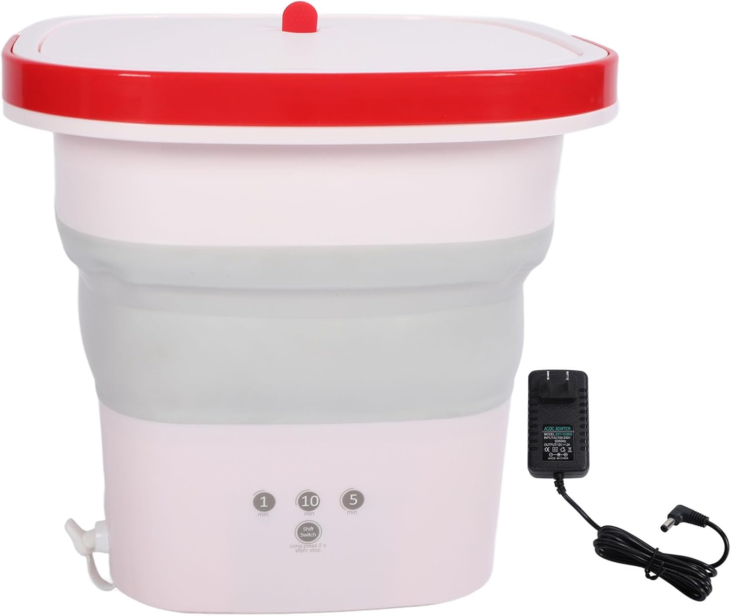 Pomya Foldable Washing Machine, Negative Ion Technology Mini Foldable Washer US Plug 100 To 240V for RV (Pink)