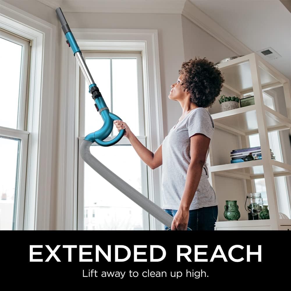 Shark NV380 Navigator Lift-Away Deluxe Upright Vacuum with Large Dust Cup Capacity, Swivel Steering, Upholstery Tool & Crevice Tool, Teal (Renewed)