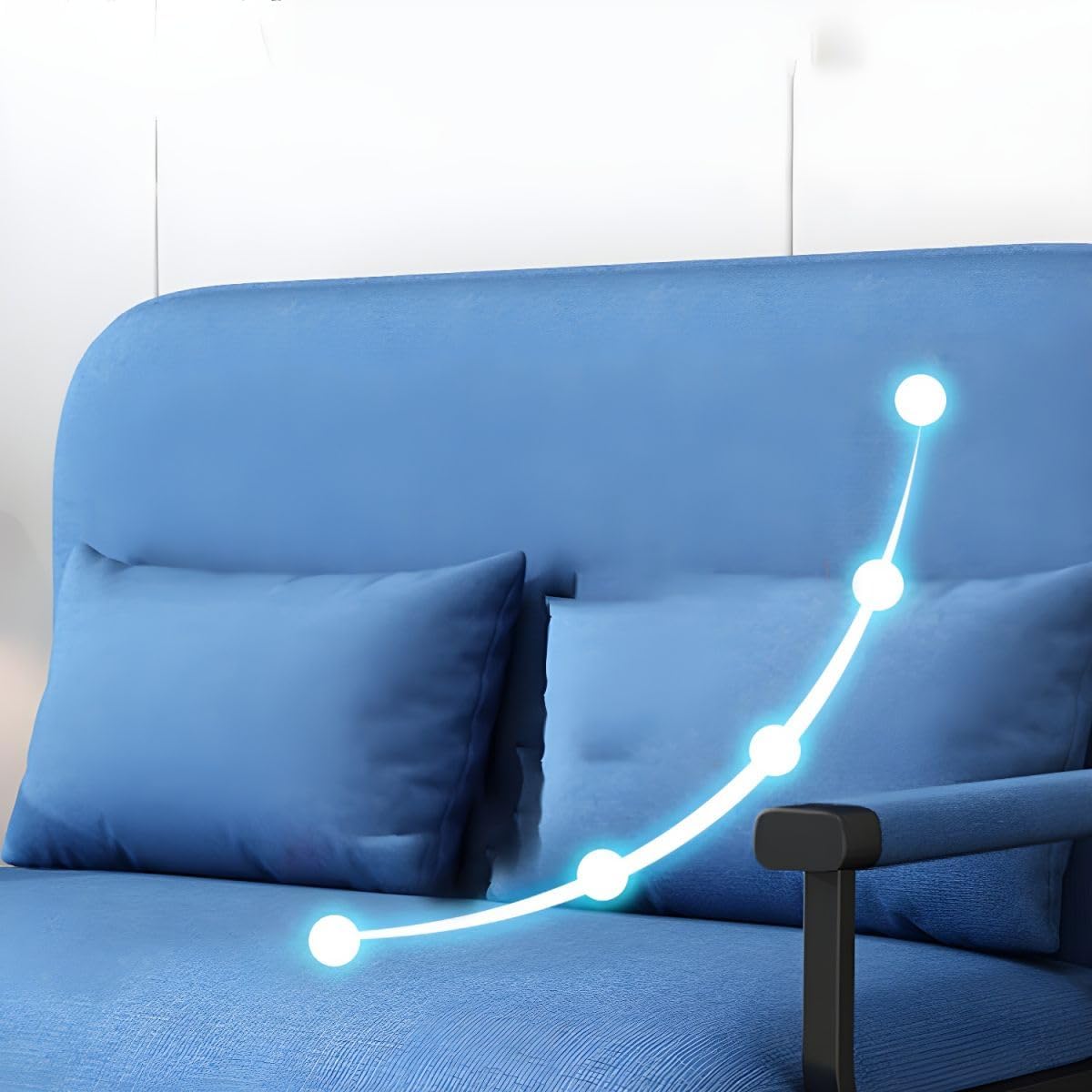 KWOKING Futon Sofa Bed with 2 Pillows & Pillow Back in Linen Blend Folding All-in-one Push-Pull Retractable Sofa Bed for Small Apartment Living Room Household Orange Full 59