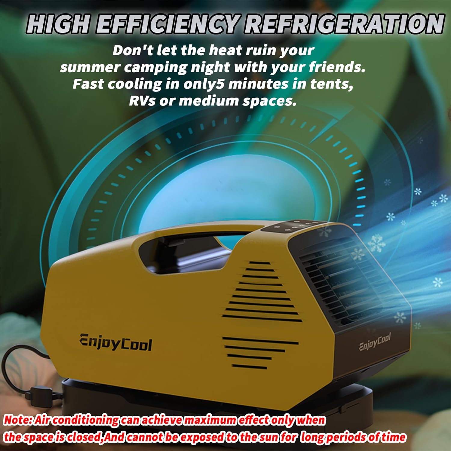 Tent Air Conditioner Portable air conditioners Idea for RV Van Life Camping Outdoor/Rvs/Fishing or Pet Air Conditioners Portable Portable Air Conditioners needed 222W Low Power yellow