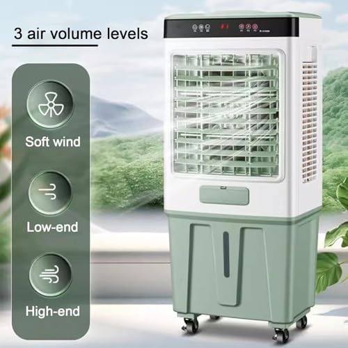 Swamp Cooler Air Conditioner, Evaporative Air Cooler with 10.5 Gallon Water Tank, 2 Ice Box, Remote, 3 Speeds, 120°oscillation, Portable Outdoor Air Conditioner for Bedroom Home Office