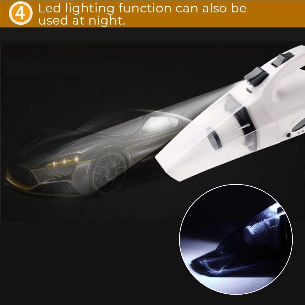 4-in-1 Handheld Car Vacuum Cleaner with Digital Tire Inflator Pump Pressure Wet and Dry Use Portable Vacuum Cleaner