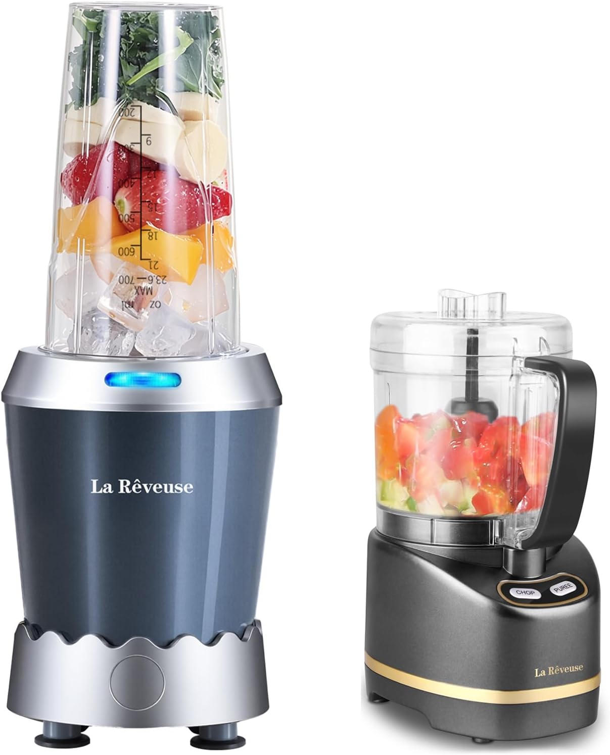 La Reveuse 1000W Smoothie Blender Pro + La Reveuse 2-Cup Electric Mini Food Chopper