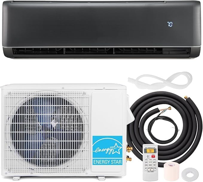 SIMOE 18000 BTU Mini Split AC 21 SEER2, Air Conditioner & Heater Cools up to 1250 Sq. Ft, 208-230V, Ductless Mini Split AC with 1.5 Ton Pre-Charged Heat Pump, Complete Installation Kit, Grey