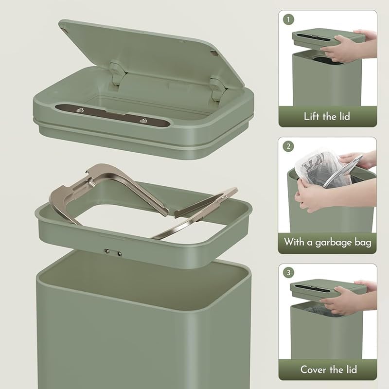 Handheld Vacuum Cleaner, 18500PA Car Vacuum Portable Cordless, 280W High Power Hand Held Vacuum for Car, Home, Pet, Office (Wireless Vacuum Cleaner + 5.28 Gallon Induction Trash Can Green)