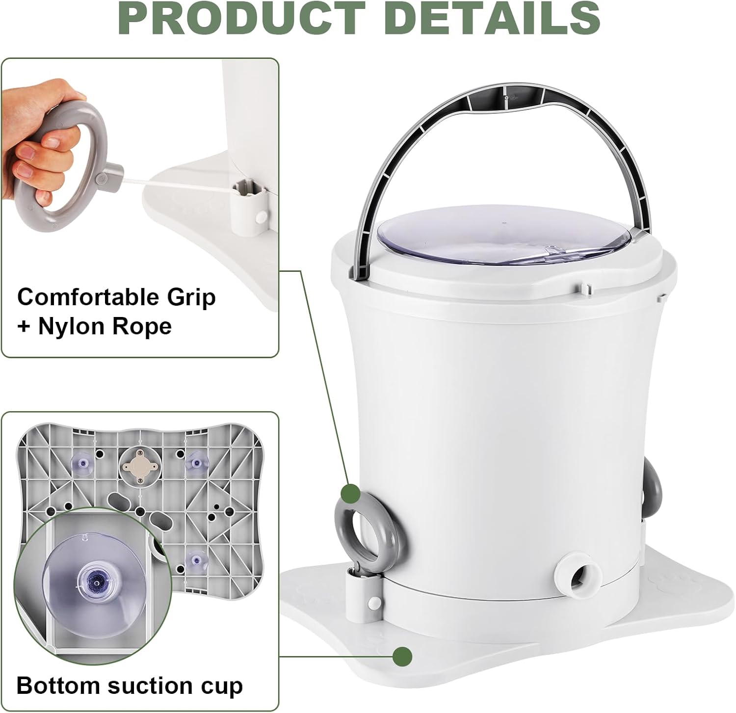 Meticuloso Manual Clothes Dryer Portable Mini Dryer Compact Spinner Non Electric Laundry Washing Machine for RV, Camping, School, Apartment, Dorm