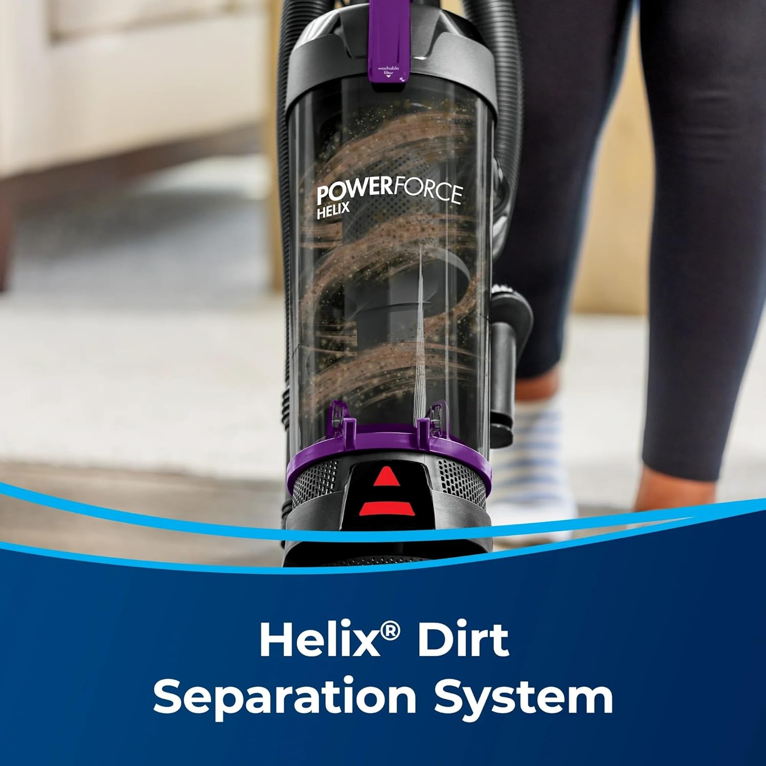 BIISSELLLightweight Upright Vacuum with Helix System, 13‑Inch Path, Extension Wand & On‑Board Tools for Deep Carpet & Hard Floors (Purple)