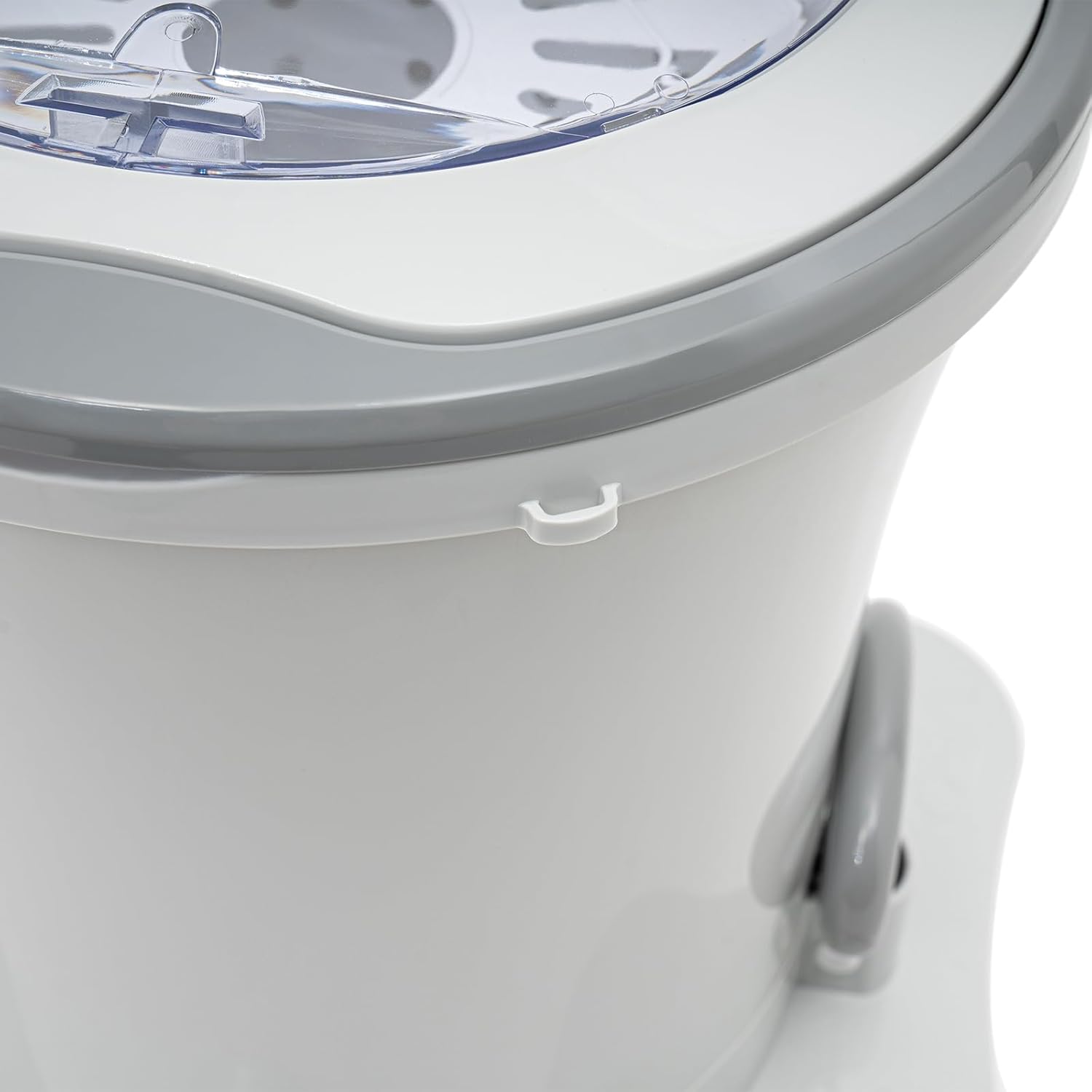 2.4Gal Manual Clothes Dryer Portable Mini Dryer for Clothes, Foot Powered Compact Spin Dryer Machine, Non Electric Laundry Dryer for RV, Camping, School, Apartment, Dorm (White)