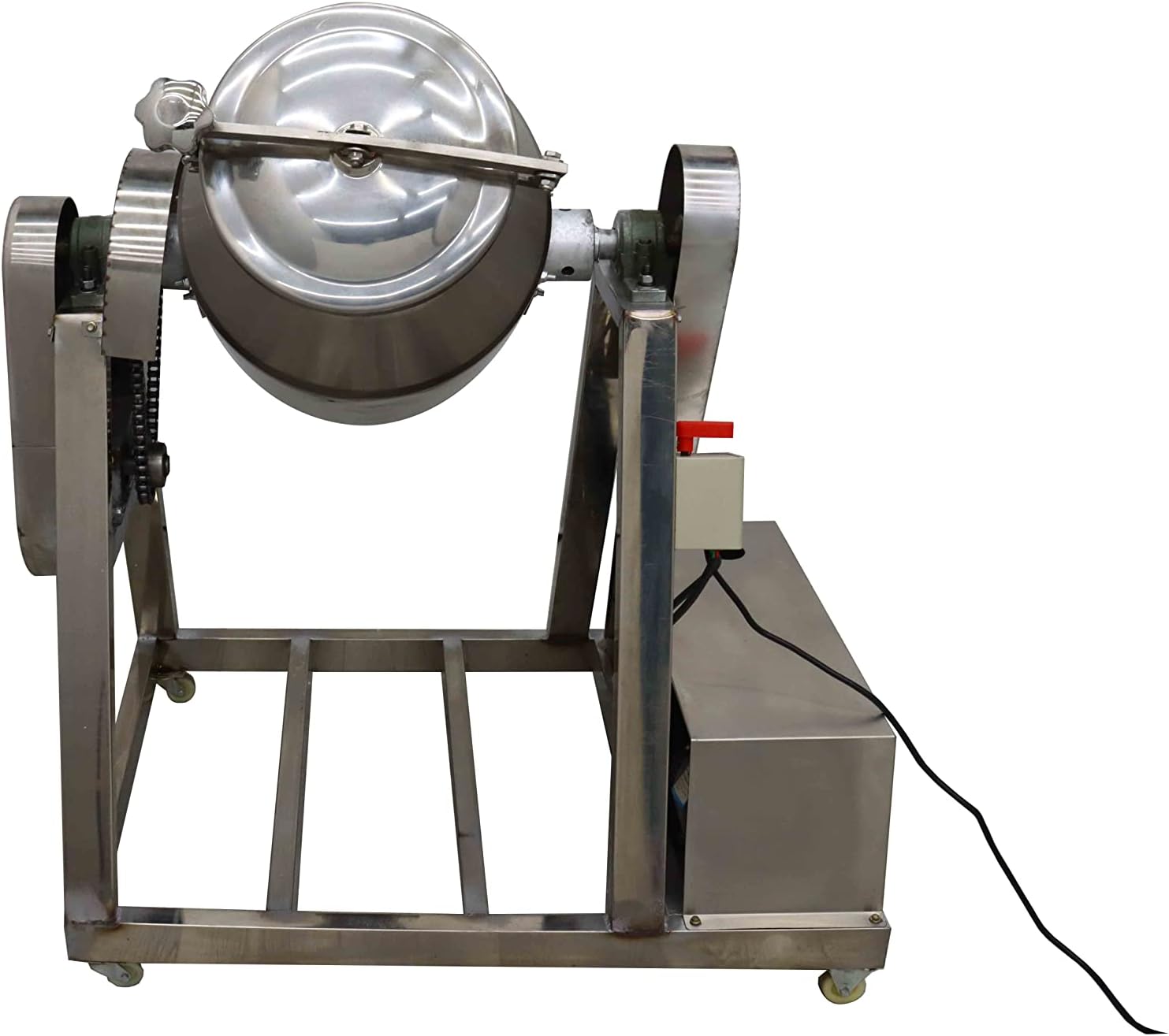 INTSUPERMAI Dry Powder Mixer Mixing Machine Stainless Steel Drum Blender Mixing Machine Particle Blender Powder Mixer Metal Metallurgy Powder Food Material Abrasive Blender 110V 100L