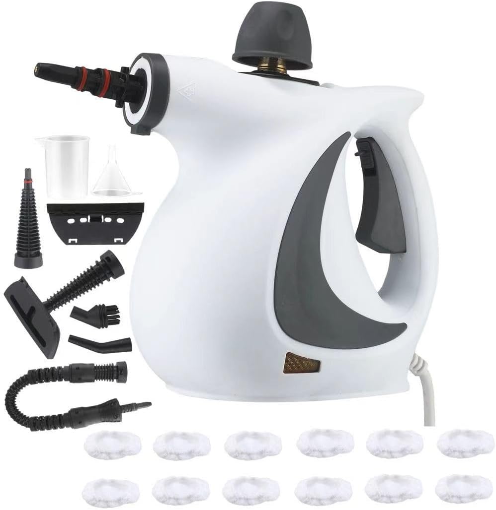 Handheld Steam Cleaner High Pressure Steamer for Home Use, Multi-Surface Cleaning for Kitchen, Bathroom, Upholstery, Car Interior (1 Set Steam Cleaner + 12 Fiber Cloths)