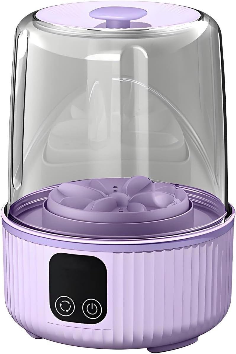 Mini Underwear Washing Machine, Three Wash Modes, 1.5L Capacity, Portable Washing Machine Washable Makeup Brushes, For Apartment Laundry Dorm(Size:6.14 * 6.14 * 8.46in,Color:Purple)