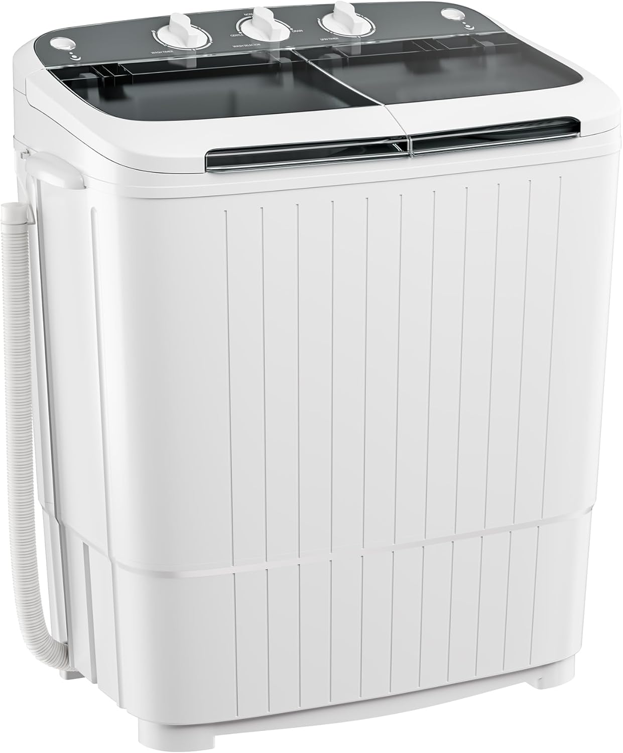 Superday Portable Washing Machine, 17.6lbs Mini Washing Machine and Spin Dryer Combo, Mini Twin Tub Laundry Machine for Camping, Apartments, Dorms, College Rooms, RV, Delicates, Grey