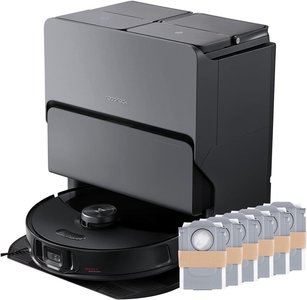 roborock S8 MaxV Ultra Robot Vacuum & Sonic Mop and Disposable Vacuum Bag Bundle