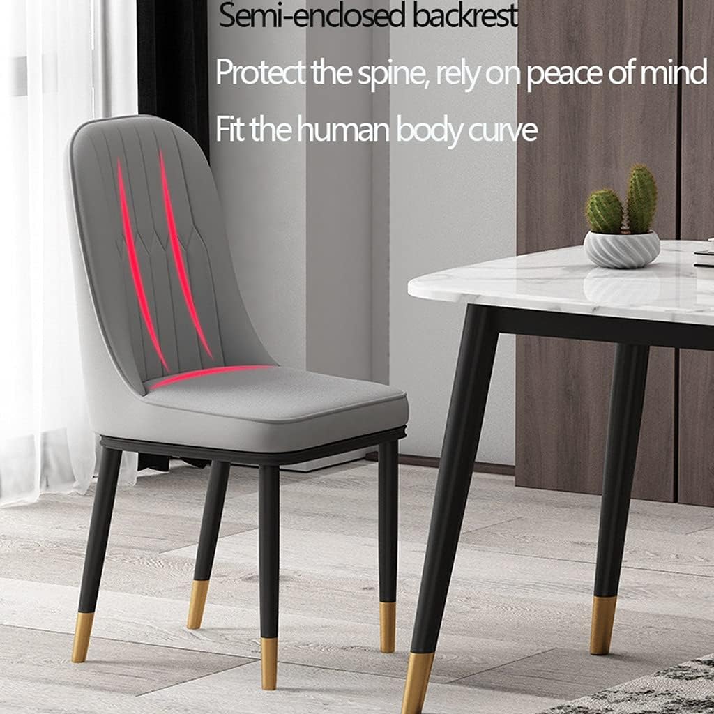 Kitchen Dining Room Furniture Chairs Faux Leather Dining Chairs Water Proof PU Leather Side Chair with Metal Legs for Office Lounge Dining Kitchen Bedroom (Color : Blue+Orange)