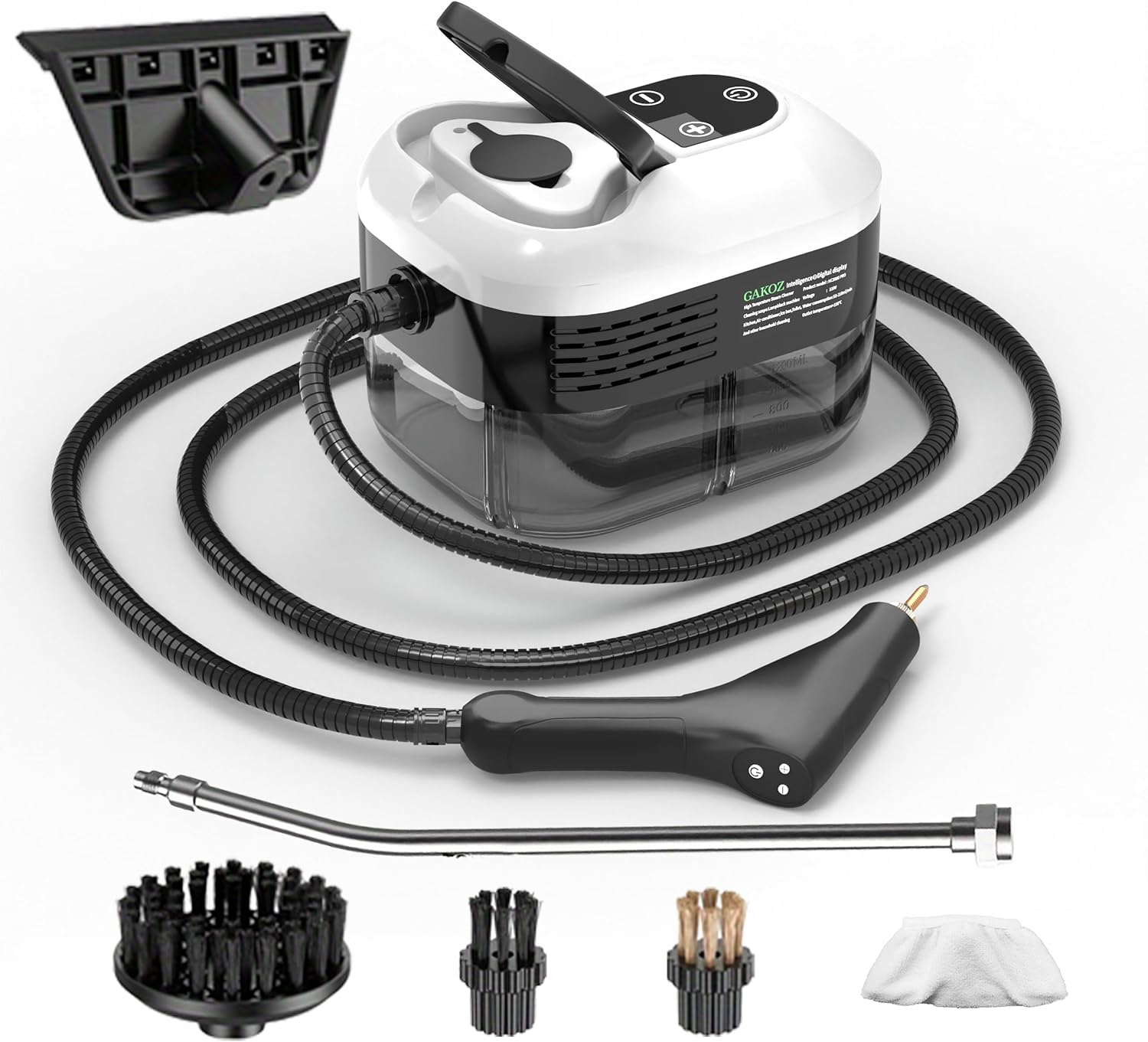 Portable Steam Cleaner with Multiple Attachments, Handheld Electric Steamer for Kitchen, Carpet, Range Hood, Multi-Purpose Cleaning Kit with Brushes (white1)