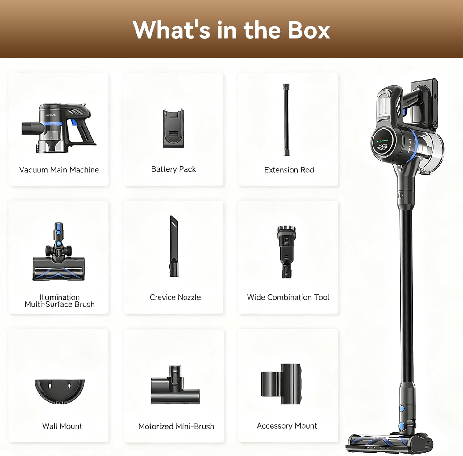 DREAME J30-W Cordless Vacuum Cleaner with LED Headlights, 450W Powerful Suction, 65-Min Runtime, Detachable Battery, One-Touch Emptying, Stick Vacuum Cleaner for Pet Hair, Carpet & Hard Floor