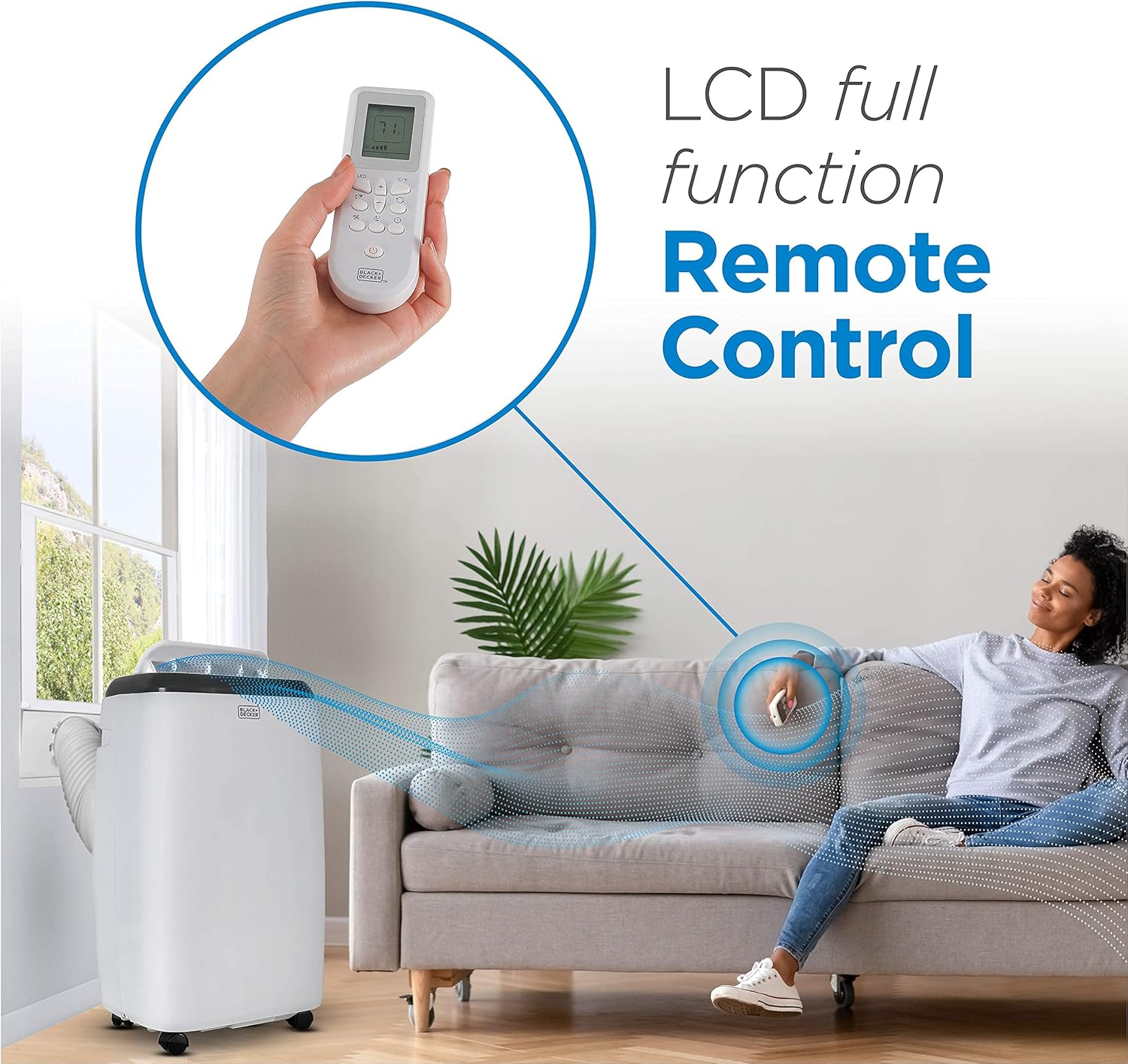 BLACK+DECKER BPP08WTB Portable Air Conditioner with Remote Control, 12,000 BTU, Cools Up to 350 Square Feet, White (Renewed)