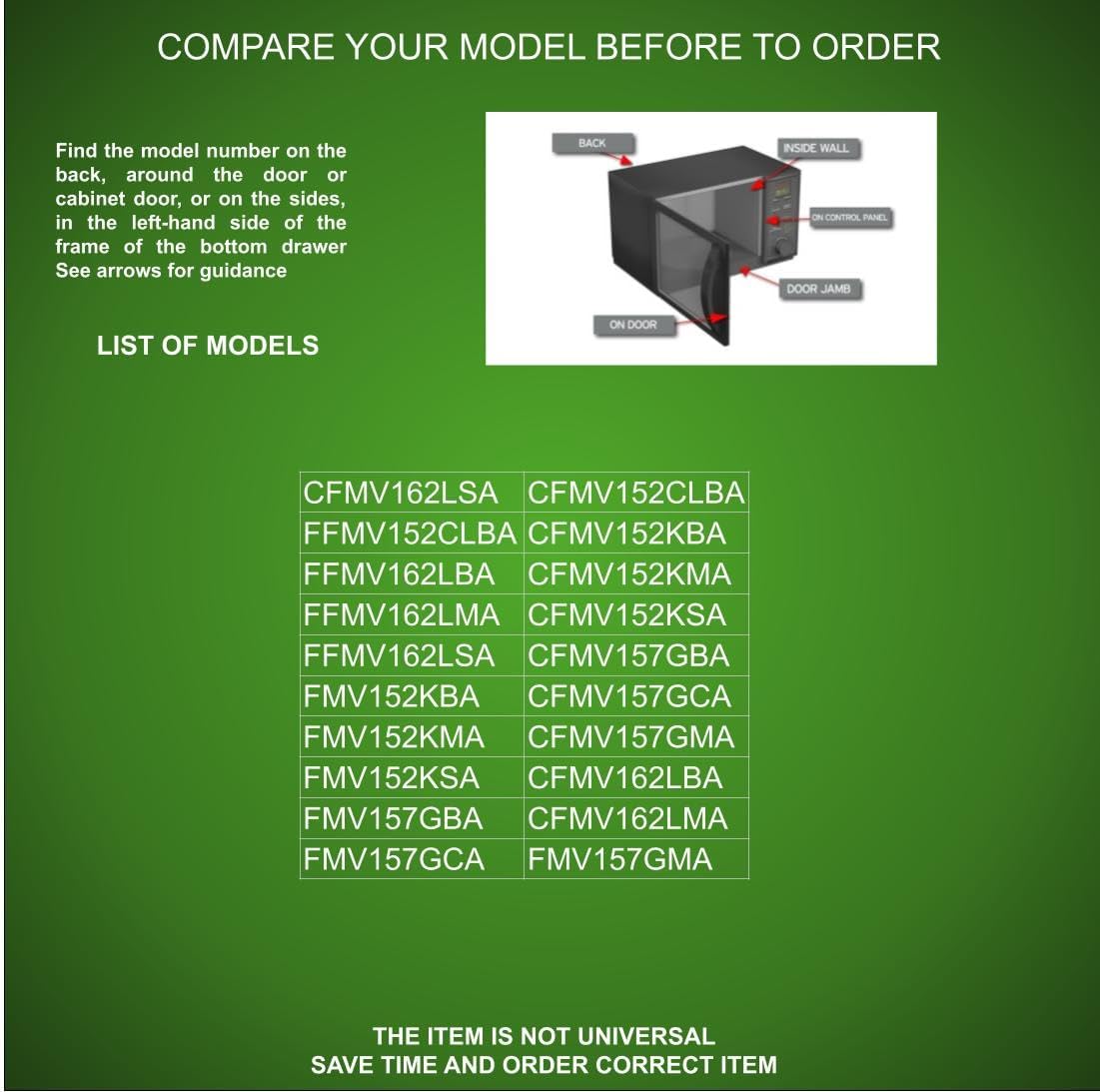 EAP17629879 PS17629879 AP7225027 CKD225027X Compatible with Frigidaire Microwave Door Handle fits Old Number EAP17629879 PS17629879 AP7225027
