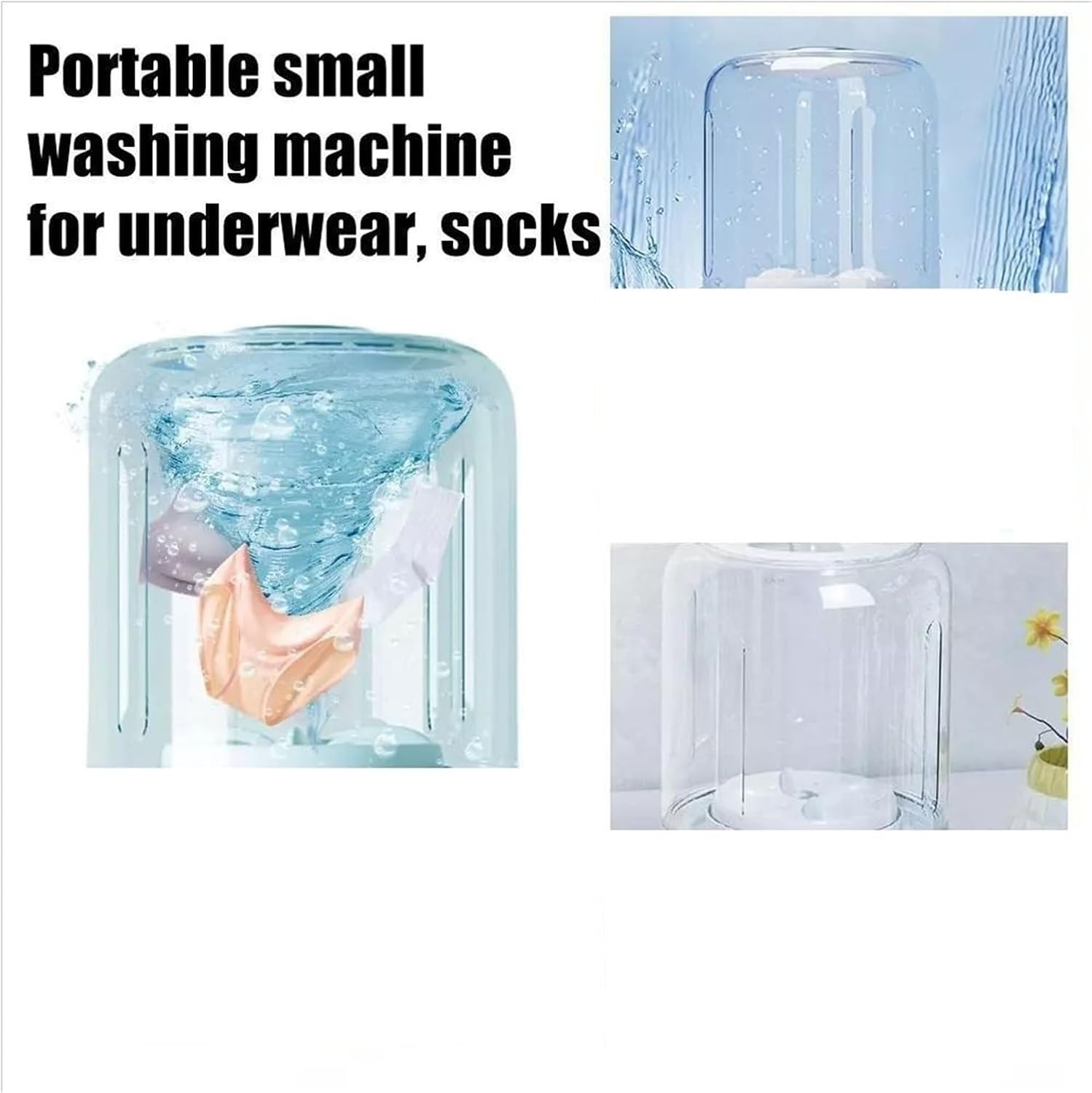 Portable Washer, Rechargeable Portable Washing Machine Underwear Cleaner Mini Washing Machine Dehydratable Laundry Bucket For Travel,for Apartments, Homes, and Dorms(White)