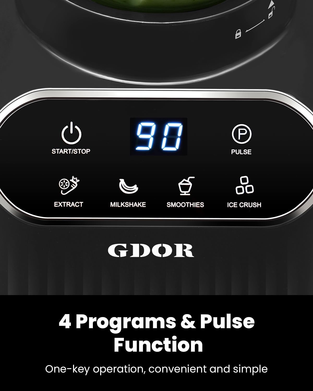 GDOR Professional Blender for Smoothies, 5 Functions, 1200 Peak Watts Smoothie Blender, 52 Oz Glass Jar & 24 Oz To-Go Cup Combo, Blenders for Smoothies, Ice and Frozen Fruit, Self-Cleaning, Gray