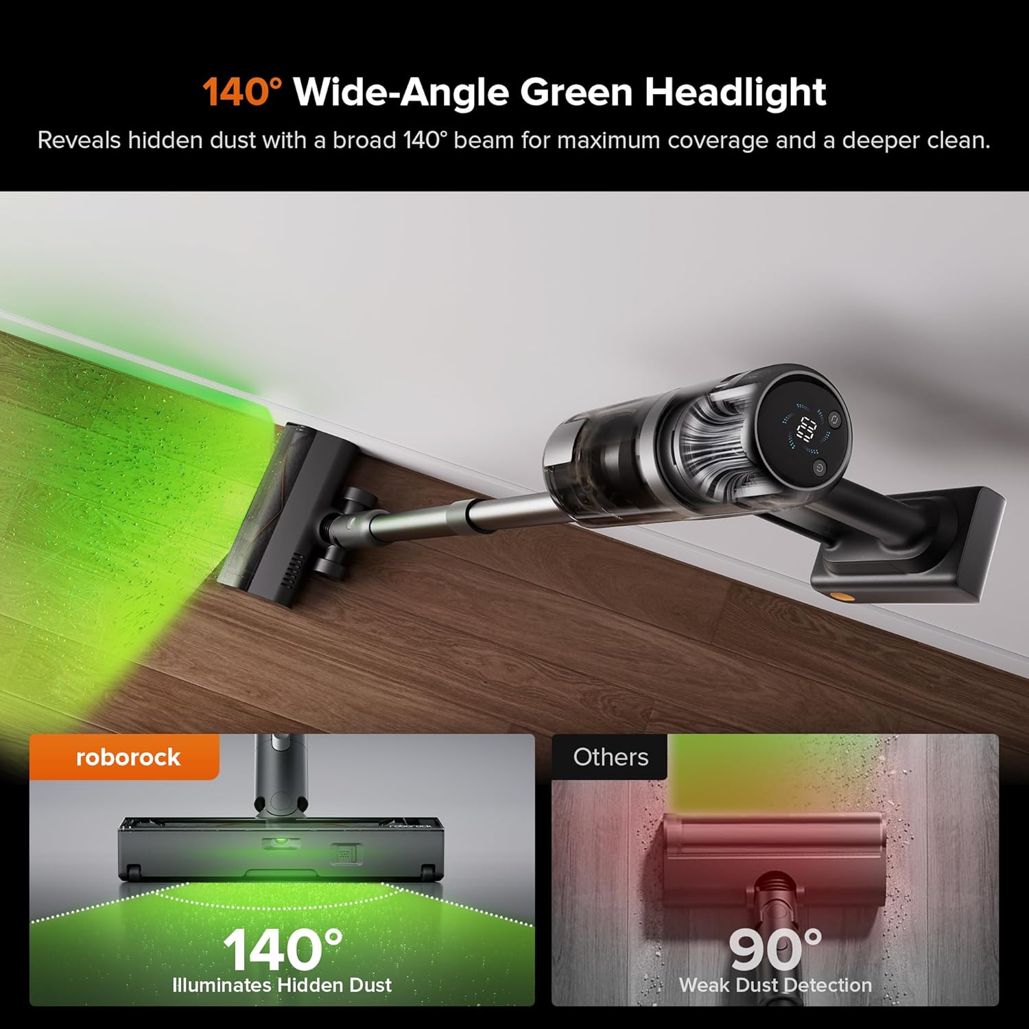 roborock H60 Hub Ultra Cordless Vacuum Cleaner with Auto-Empty Dock, Upgraded 210AW Suction Stick Vacuum Cleaners for Home and Pet Hair, 90-Min Runtime, Anti-Tangle Brush, 140° LED Dust Detection