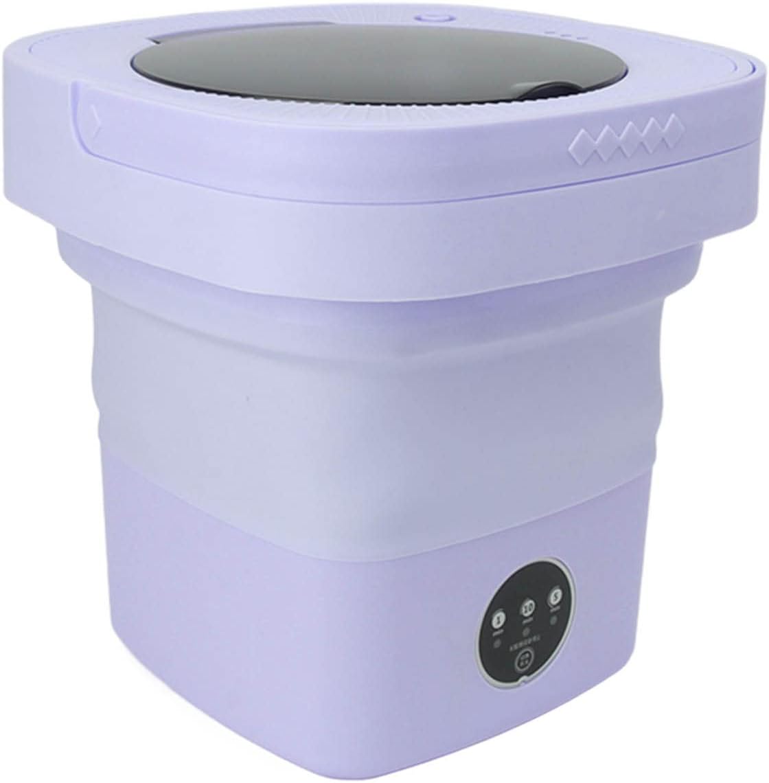 Zerone 6.5L Mini Washer, Portable Washing Machine Folding Portable Automatic Deep Wash and Spin Dry Washer with Water Tube 100?240V for Socks,Towels ()