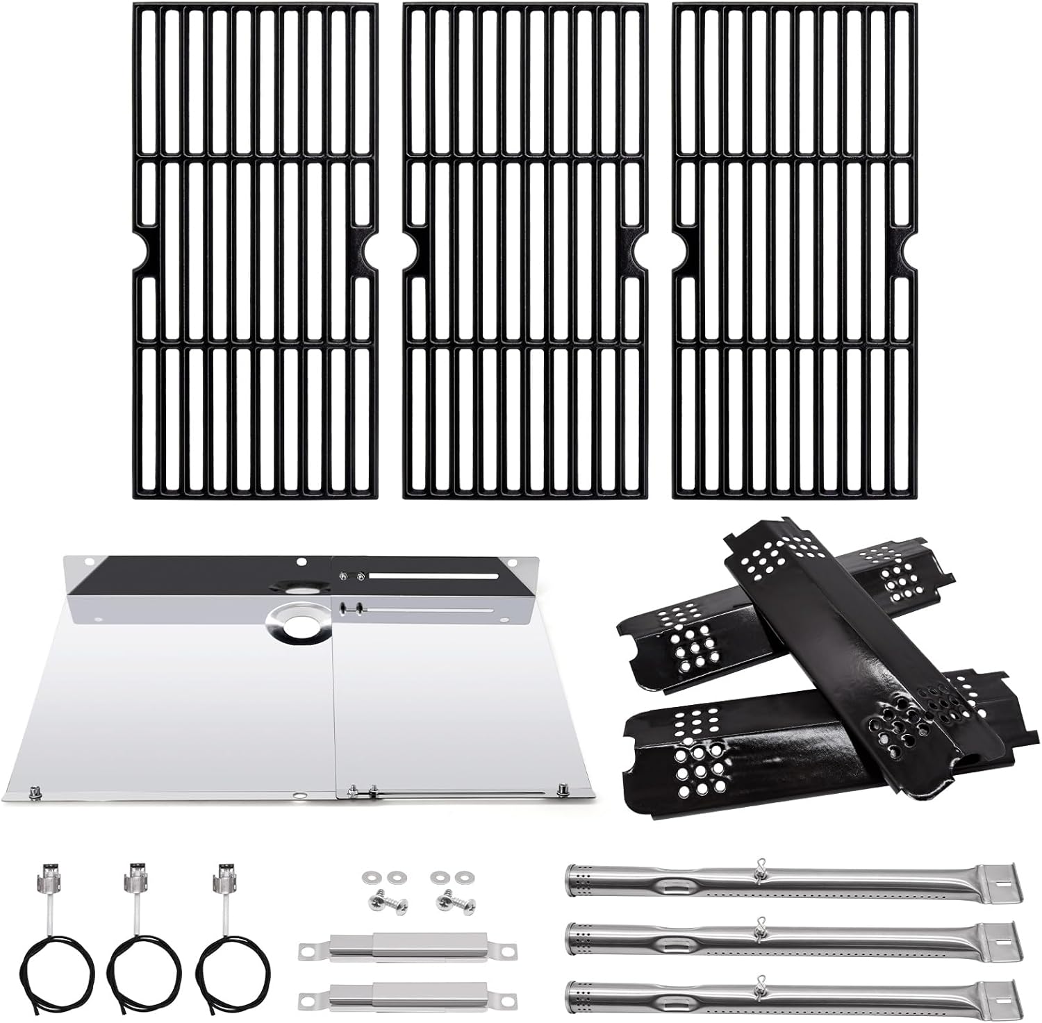 Adviace Replacement Parts for Charbroil 463340516 463370519 Gas 2 Coal Grill, Grates & G460-2900-W2 Tank Heat Shield & Burner & Igniter & Heat Shield & Flame Carryover for Charbroil Gas2coal 463340516