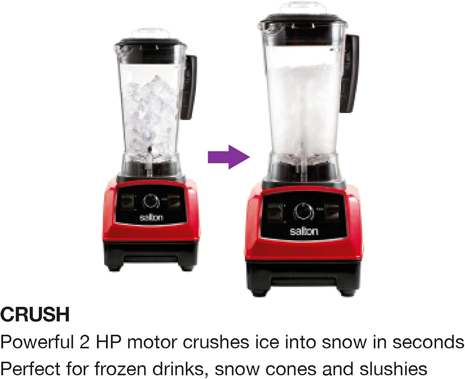 Salton BL1486RBT Power 2 L/QT Table Top Blender, 2 Liters, Red