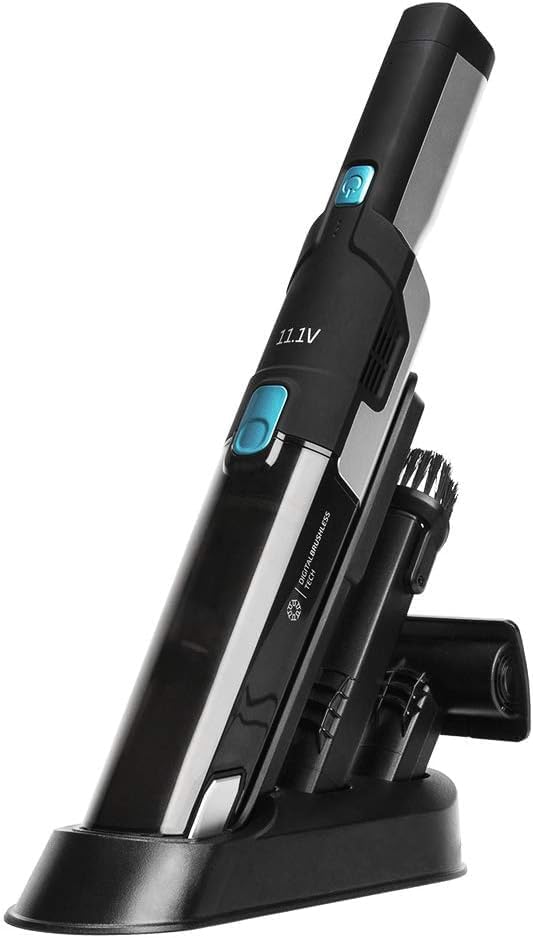 T'Offy Handheld Vacuum Cordless, Vacuum 15KPA Powerful Suction with Fast Charging Dock, Lightweight Portable Cleaner, Rechargeable Vacuum Cleaner for Car Home Hardwood Floor Office and Pet (Grey)