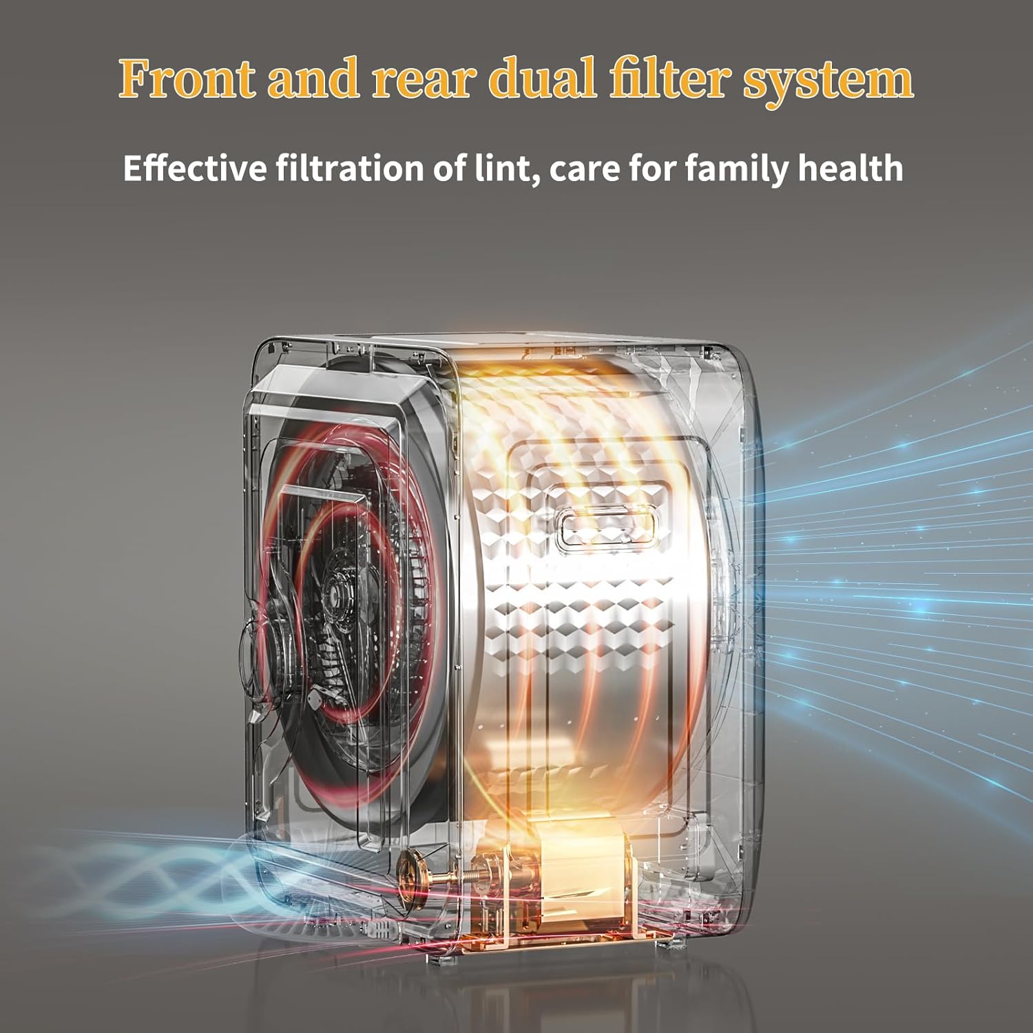 Zynkez Portable Clothes Dryer, 110V Electric Compact Laundry Dryer with Stainless Steel Tub for Apartments, Dorms, RVs (White)