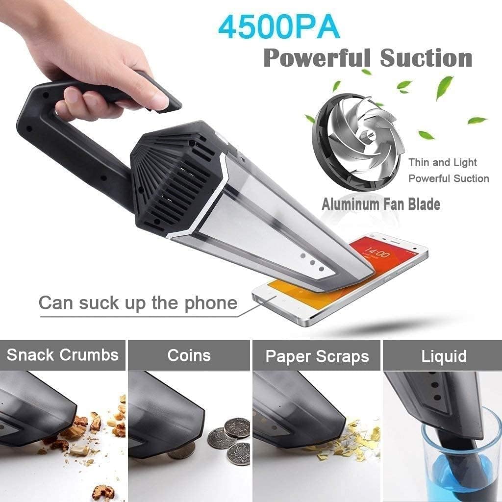 Handheld Vacuum Cordless, Portable Handheld Vacuum Cleaner Rechargeable, Powerful Suction, Wet Dry Vacuum for Pet Hair, Home and Car Cleaning