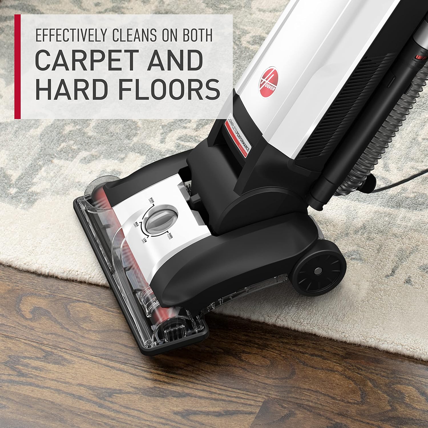 Hoover Complete Performance Corded Vacuum Cleaner, Bagged Vacuum Cleaner, Traps 99% of Dust Matter, Wide Cleaning Path, Includes Pet Upholstery Tool, Powerful Vacuum Cleaners for Home Use