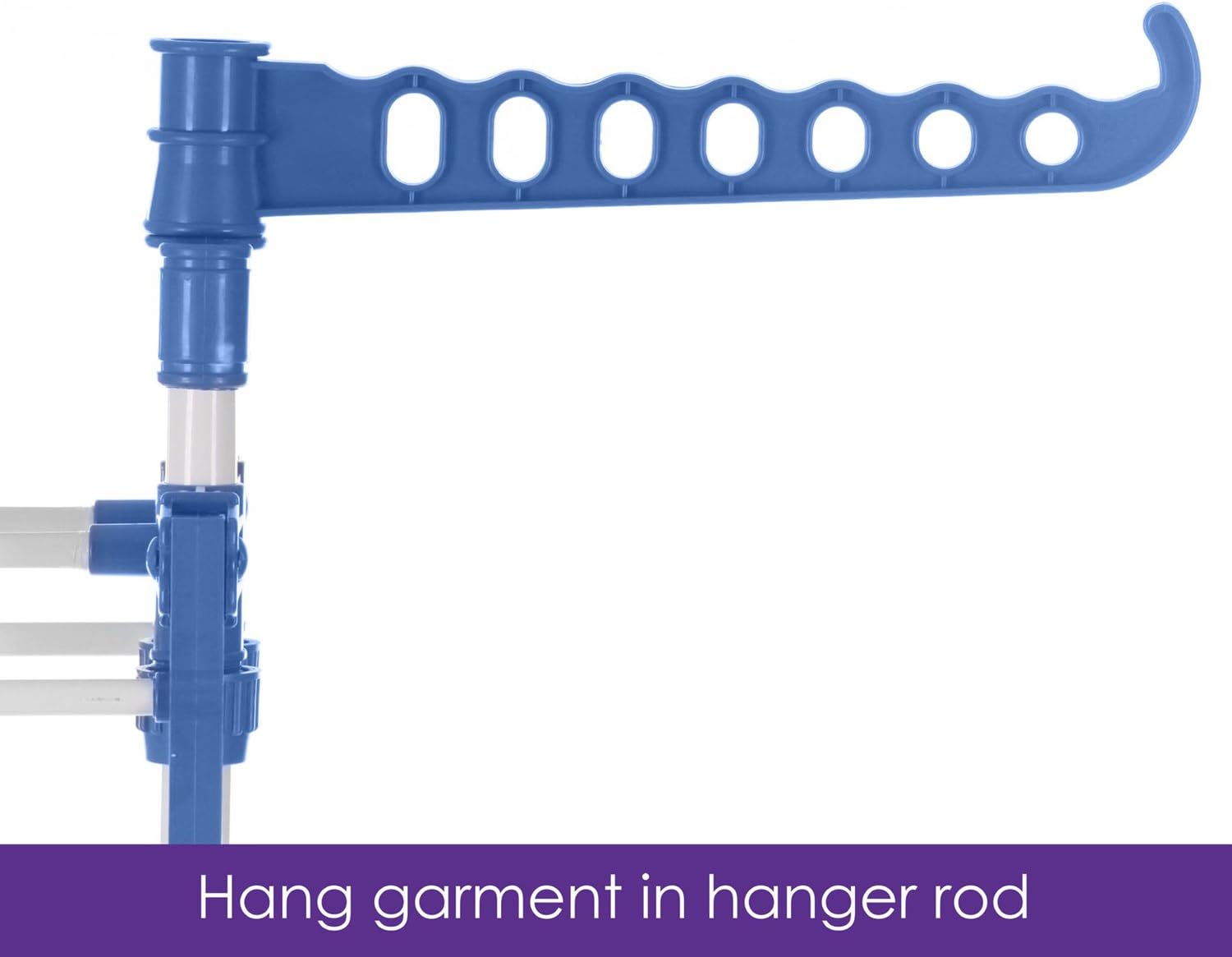 BonBon 3 Tier Clothes Drying Rack Folding Laundry Dryer Hanger Compact Storage Steel Indoor Outdoor (Blue/White)