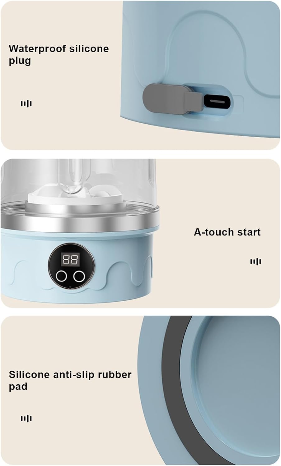 Underwear Washer - Rechargeable 3 Mode Portable Laundry Machine for Apartments, Compact Size with Easy, Washing Gadget for Camping, Travel, Rv, Dormitory and Daily Clothes, 5.59x8.35 Inches