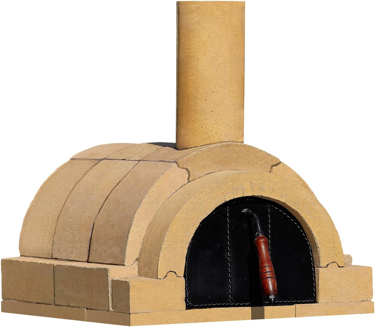 BRAVO Wood Burning Fire Brick Pizza Oven for Outdoor Cooking - FULLY DIY KIT - Includes Firebrick Set, Refractory Glue, Trowel, Gloves, Cover, Steel Gate, Assembly Instructions (3 hours)