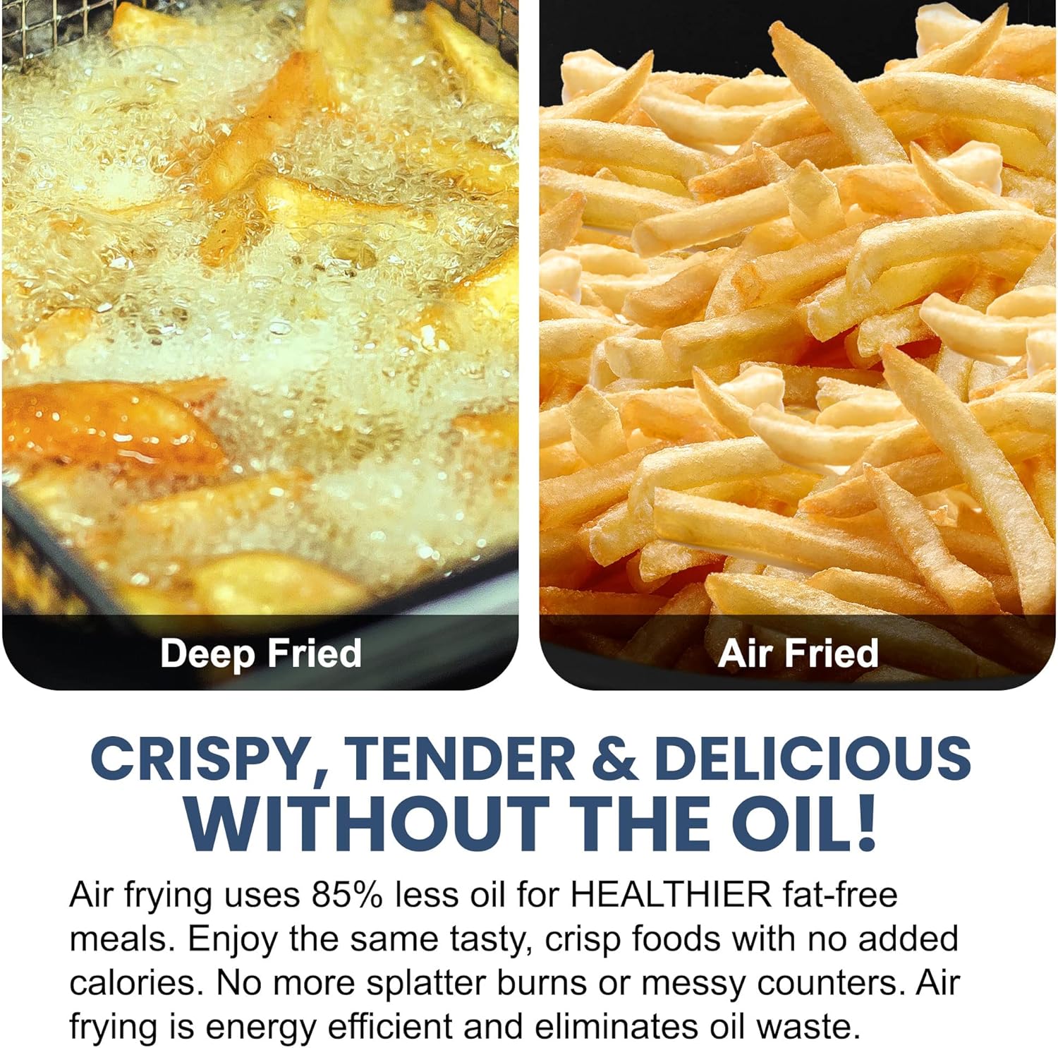 Elite Gourmet EAF9100 Maxi-Matic Electric Fryer Oven, Oil-Less Convection Oven Extra large 25L Capacity, Grill, Bake, Roast, Air Fryer, 1640-Watts, Black, 16.88