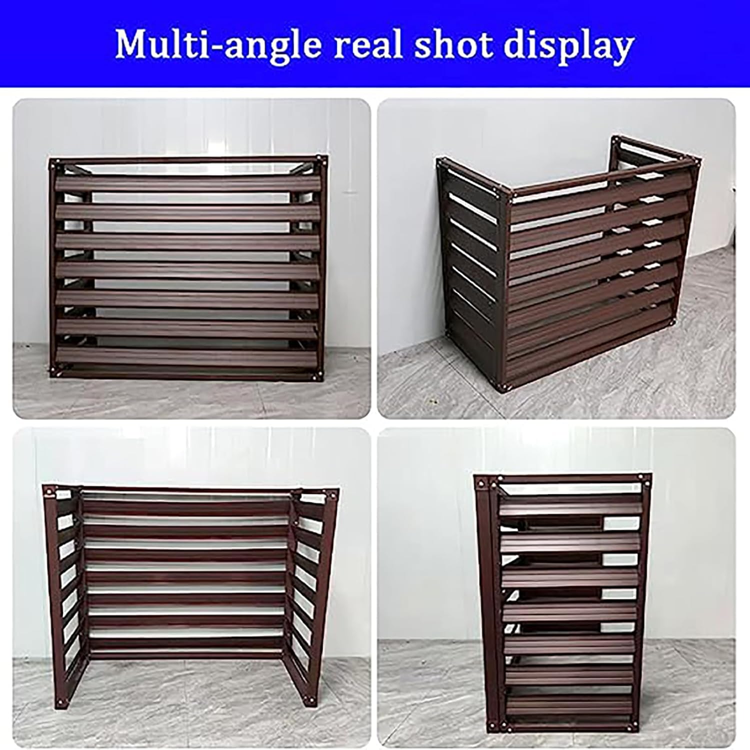 Cover for Outdoor Air Conditioner Covers for Outside Units, All Weather Privacy Fence Screen Anti-Theft Sturdy Aluminum Heavy Duty Ac Cover, Condenser Protective Prevents Foliage Wee