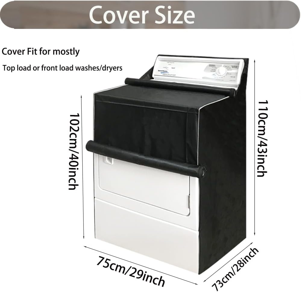 MRPAPA 2Pack Washer and Dryer Covers, Washing Machine Covers Waterproof Dustproof Laundry Dryer Protect Cover, Zipper Design Sunproof washer and dryer covers for the top and Front load Washer/Dryer