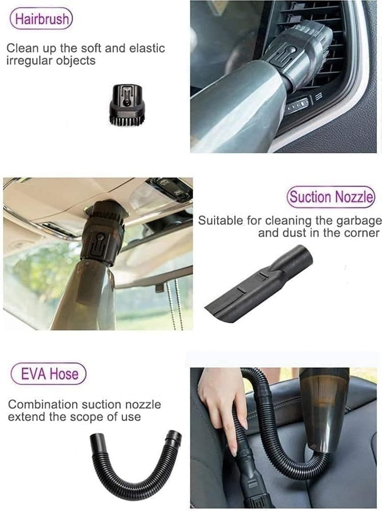 Handheld Vacuum, Hand Vacuum 120W/4500pa Vacuum Wet/Dry Handheld Vacuum Cordless Portable Vacuum Cleaner for Pet Hair, Home, and Car Cleaning Energy-Saving and Silent (Color : Blue)