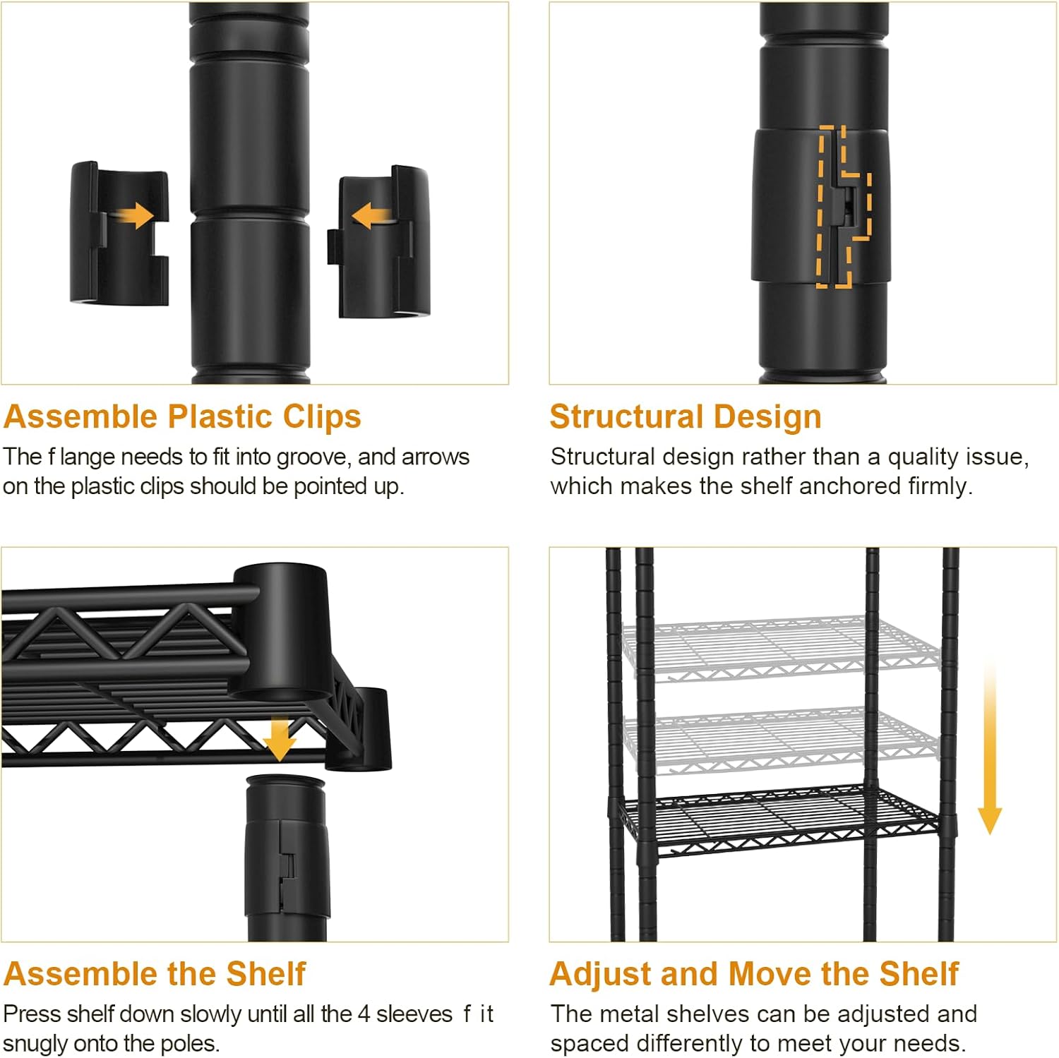 U14 Medium Over the Washer and Dryer Shelves, 4 Tiers Laundry Room Storage and Organizer System, Space Saving Clothes Drying Rack with 2 Clothes Hanger Rods, 57.8