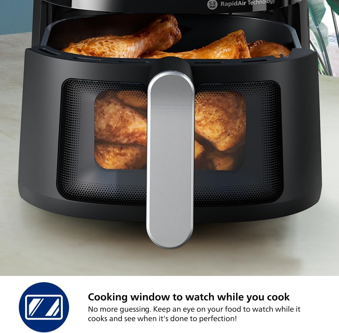 Philips 2000 Series Airfryer - RapidAir Technology, 13-in-1 Ways to Cook, 4.4QT Capacity, Healthier Meals Up to 90% Less Fat, Easy to Clean, Dishwasher Safe, Touchscreen Control, HomeID App (NA221/00)