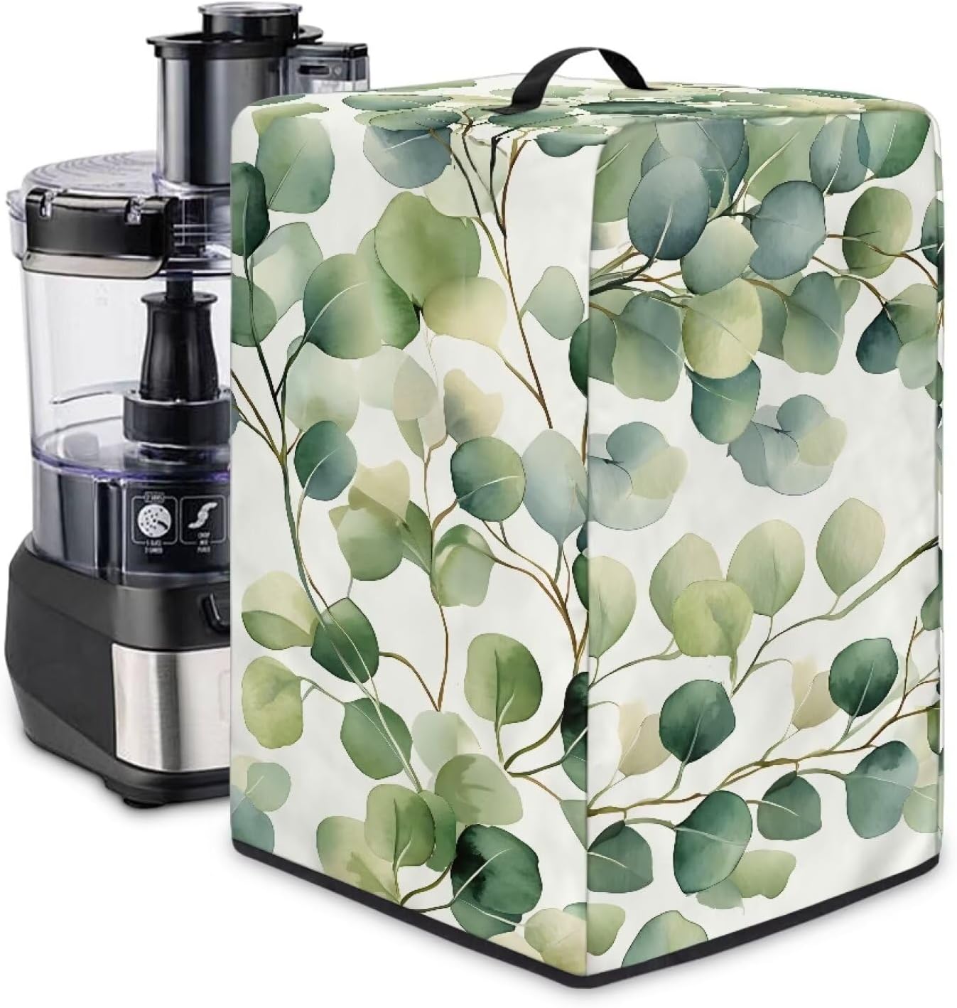 Green Leaves Blender Dust Cover for Kitchen – Stylish Juicer Cover with Floral Prints, Fits Most Blenders & Stand Mixers, Easy to Clean & Foldable, Home Decor