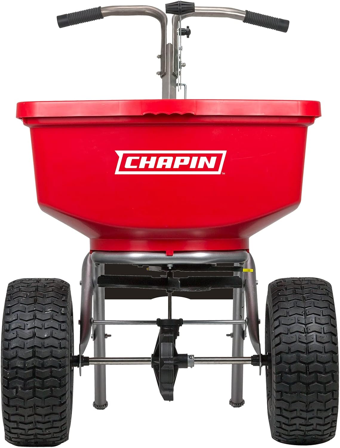 Chapin International 8400C 100 Lb. Capacity Made in USA Professional Spreader with Stainless Steel Frame, Red