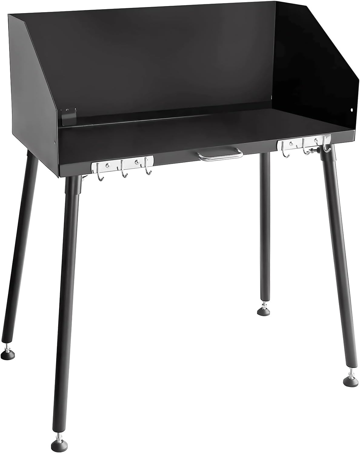 30 Inch Outdoor Camp Cooking Table, with Foldable Three-Sided Windscreen and Legs for Dutch Oven Cooking and Food Preparation with Charcoal Briquettes